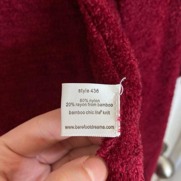BAREFOOT DREAMS CozyChic Lite Calypso Wrap Cardigan Size Small Medium Deep Red - Picture 5 of 6